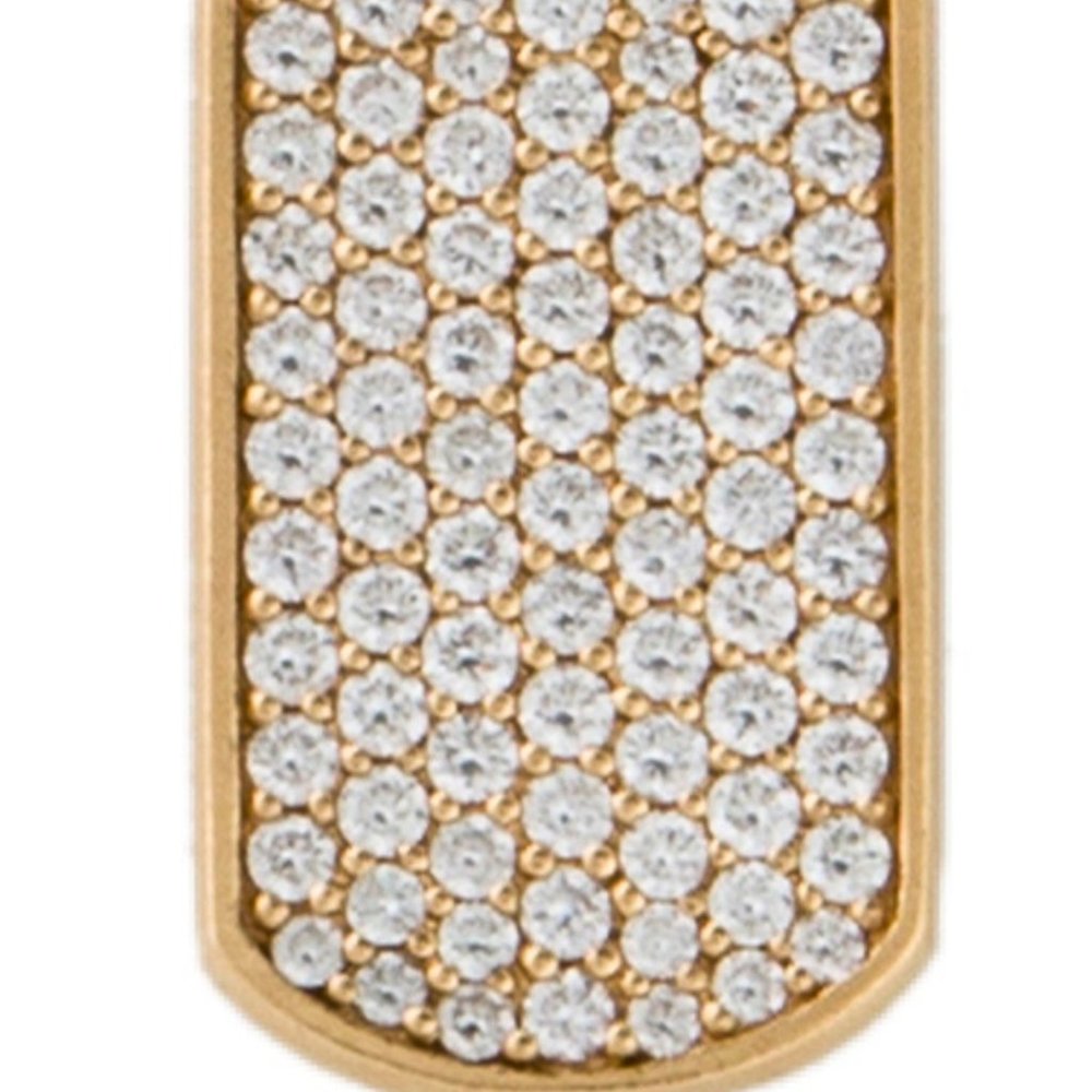 DAVID YURMAN 18K YELLOW GOLD DIAMOND 0.80CTW CHEVRON DOG TAG - Picture 3 of 10